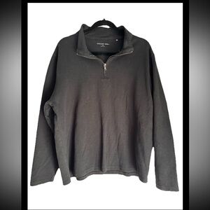 ZACHARY PRELL Men’s Black Quarter-Zip Sweater/Sweatshirt Cotton/Span Sz XL